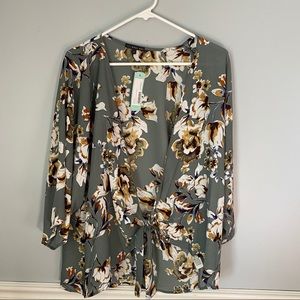 sage green wrap top
